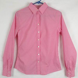 Banana Republic Non-Iron Fitted Pink/White Stripe